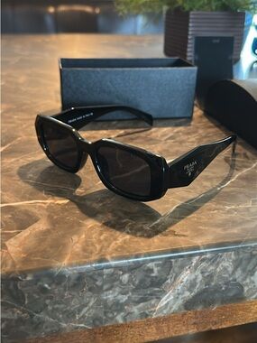 Prada Glossy Black Wide-Arm Sunglasses